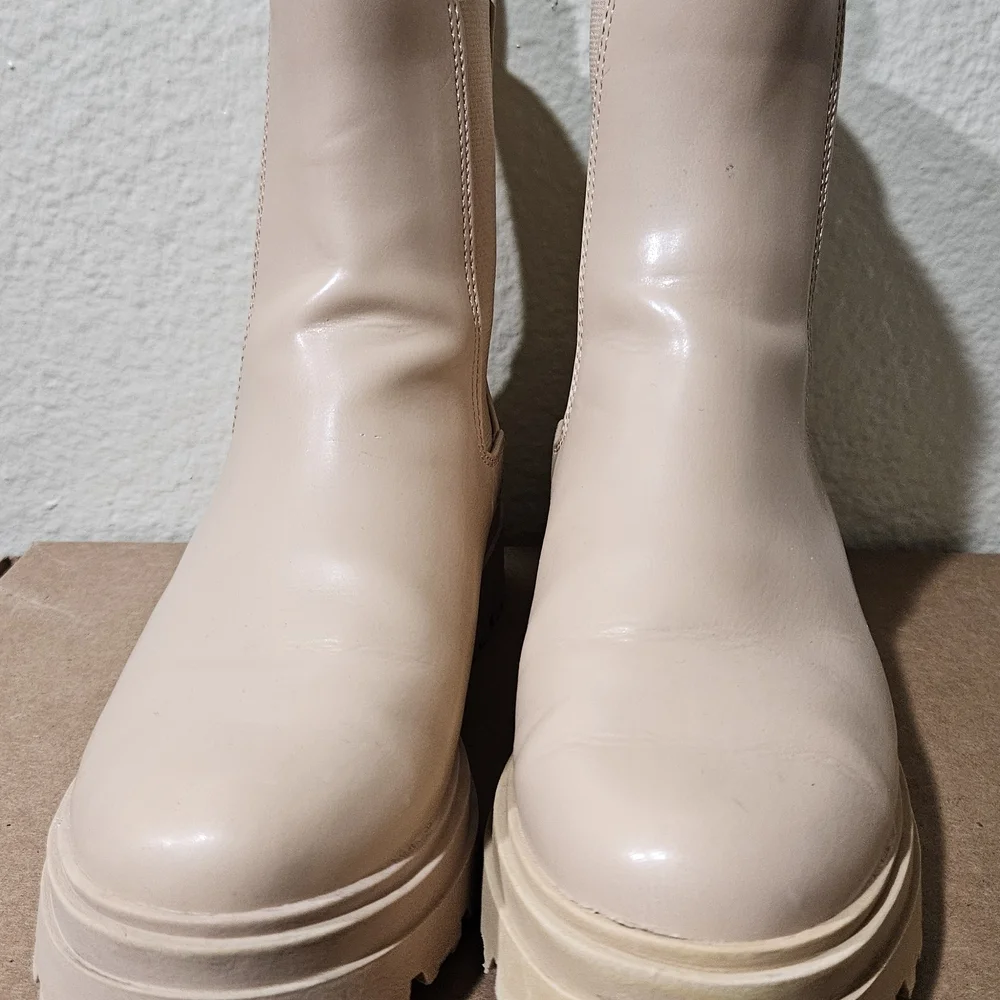 a new day Beige Ankle Booties